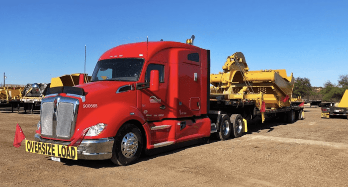 A truck with a heavy load