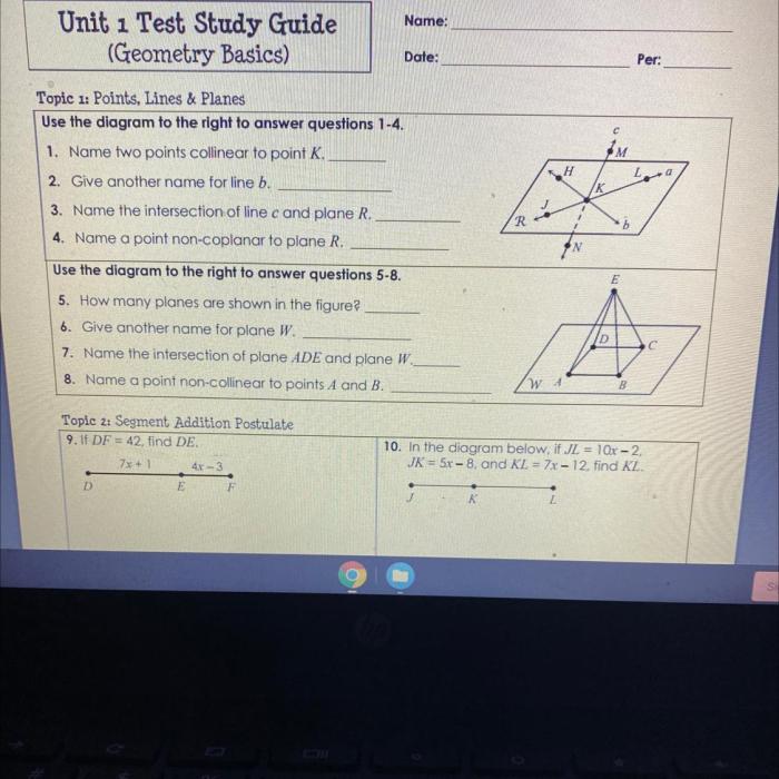 Geometry mid year test answer key