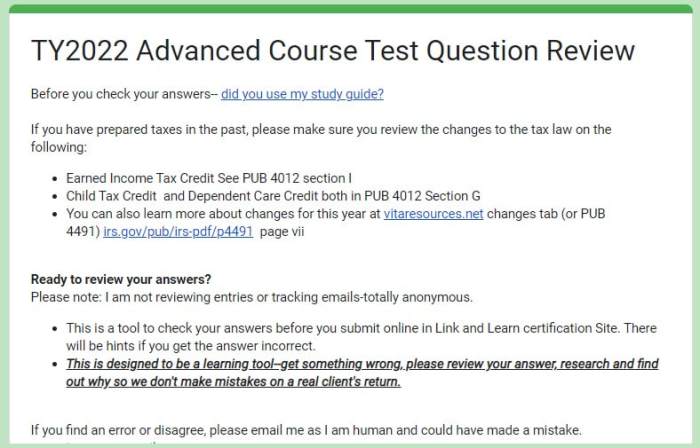 Vita advanced certification test answers