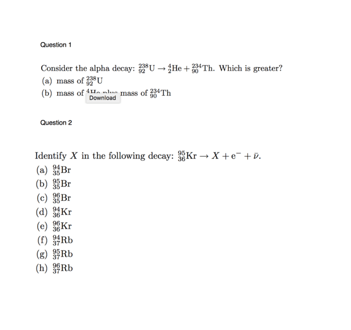 Equation decay uranium nuclear alpha write