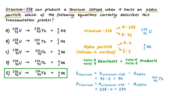 Which equation is an example of artificial transmutation